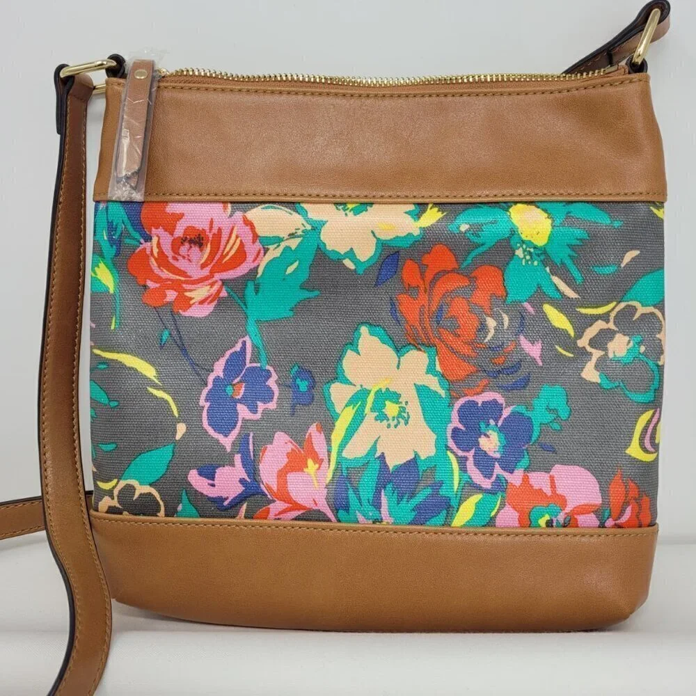 Emma & Sophia Floral Crossbody Shoulder Bag -New